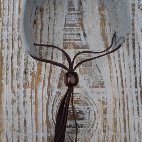 Two Tone Hair on Hide Leather Cuff - Picture 3 of 4